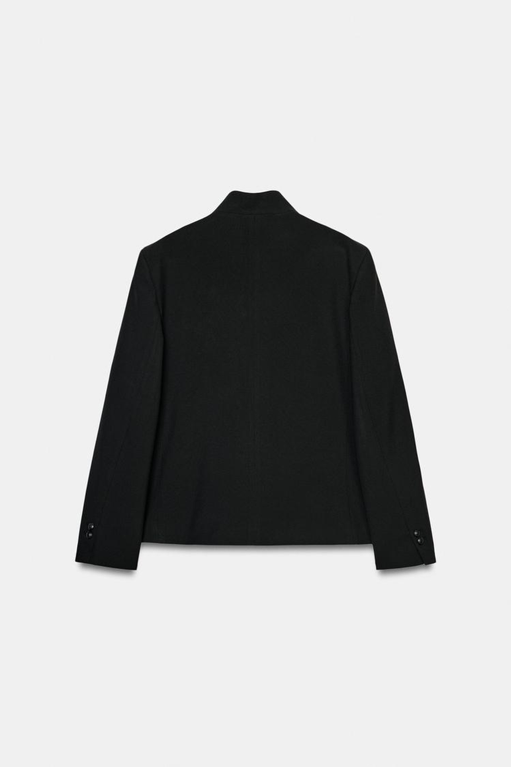 ZARA БЛЕЙЗЕР С ВОРОТНИКОМ-СТОЙКОЙ И ПУГОВИЦАМИ — ZW COLLECTION, ЧЕРНЫЙ