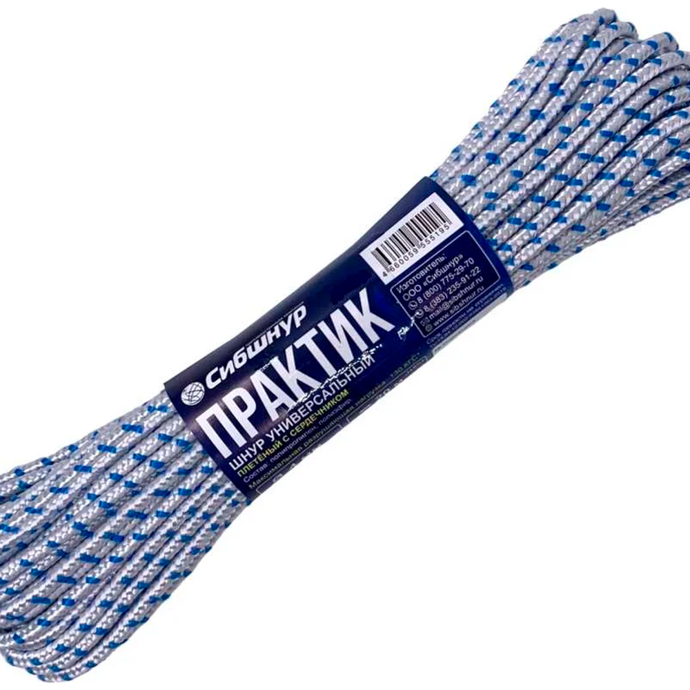 Шнур плетеный Практик  6 мм,  20м/25шт