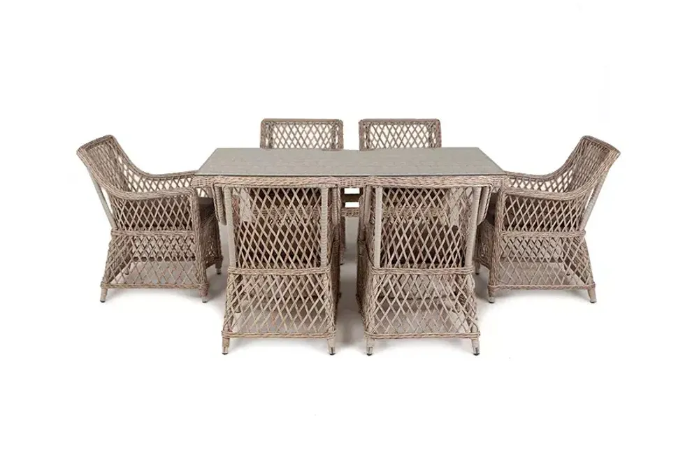 "Латте" обеденная группа плетеная, цвет бежевый