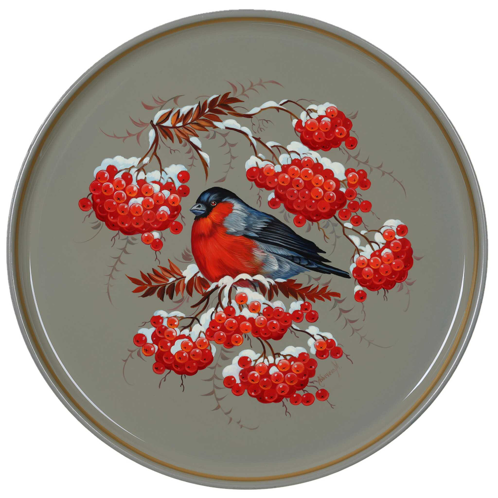 Жостовский поднос декоративный, размер 37 см (A14), металлический