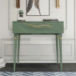 Консоль Арт Колор leaves Классик Голд Зеленый нефрит