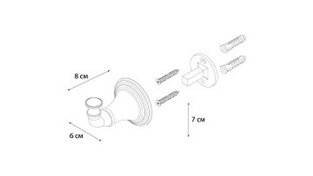 "LUKSOR" Крючок одинарный FX-71605B (к/к 20)