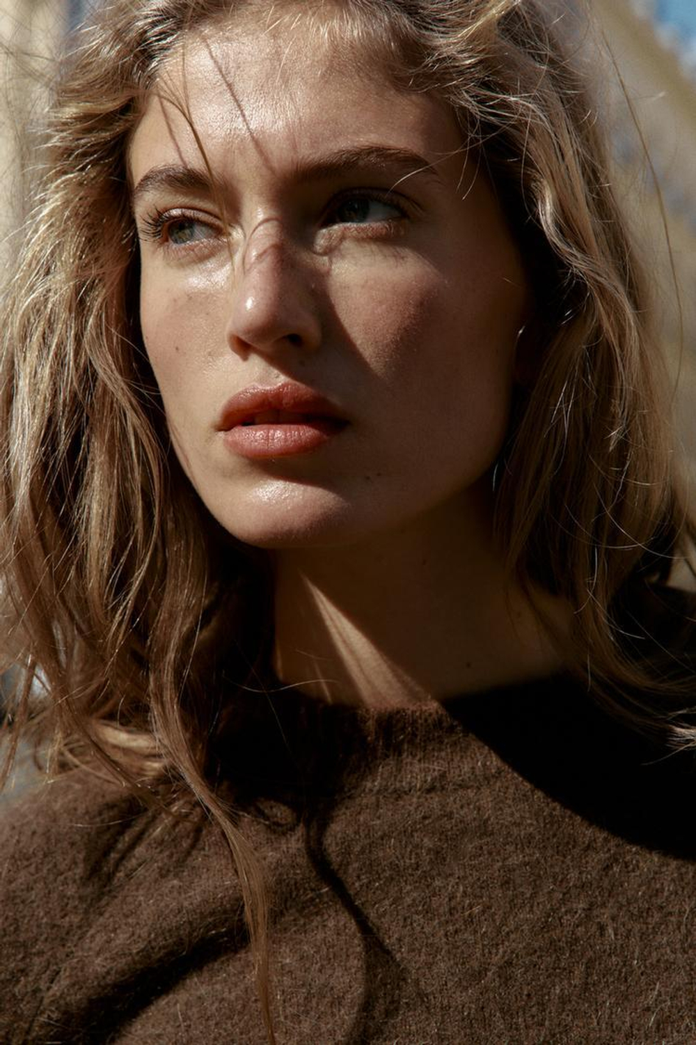 ZARA СВИТЕР ИЗ ШЕРСТИ И АЛЬПАКИ, КОРИЧНЕВЫЙ