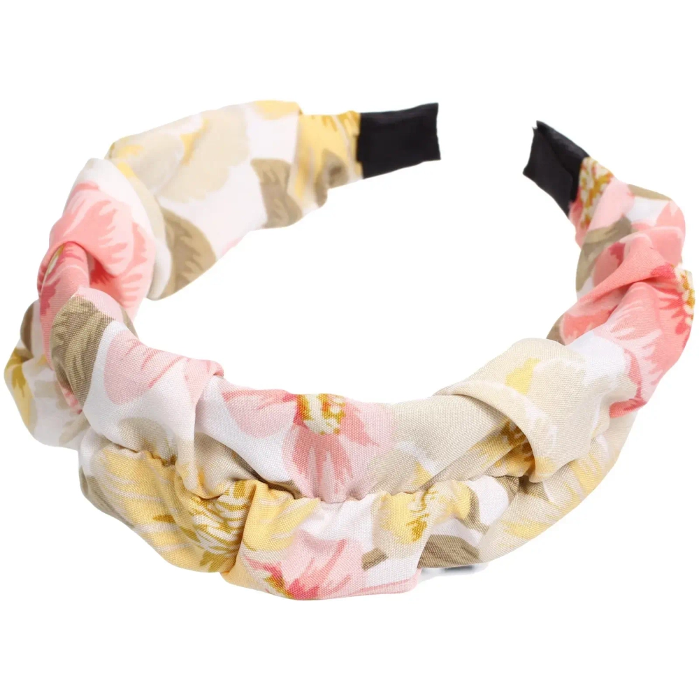 Ободок для волос «ЛАФАНТАЛЬ», принт нежные цветы, ширина 4см, микс 6 цветов (стикер на внутр. часть)