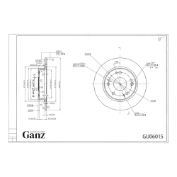Диск тормозной GANZ задний с покрытием HONDA Civic 4D 06 Арт.: GIJ06015