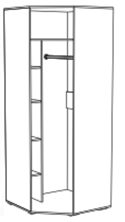 Шкаф угловой ЛШ-25, Ливорно, Орех донской