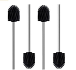 Ершик для унитаза, с ручкой из нержавеющей стали, черный, высота 35 см.