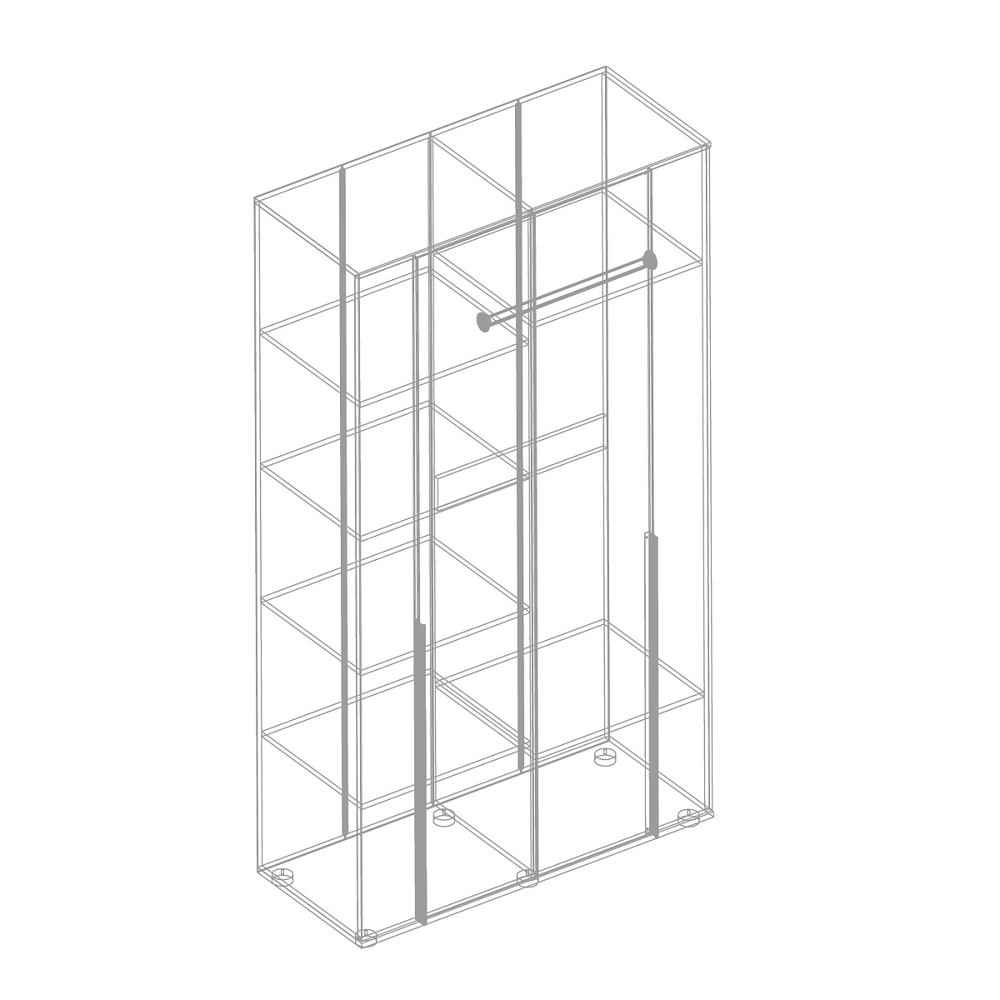 Шкаф 4-створчатый с зеркалом "Тефия"