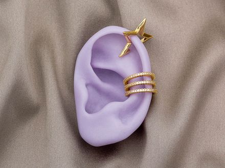 Силиконовое ухо для демонстрации украшений, цвет сиреневый