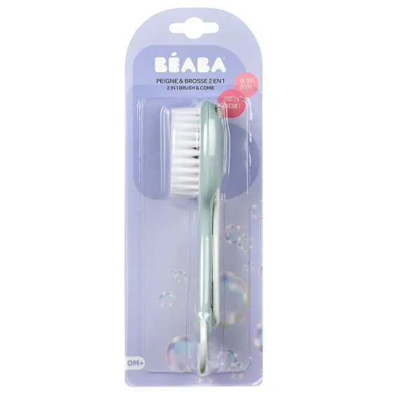 Расческа и щетка Beaba Comb and Brush Green Blue