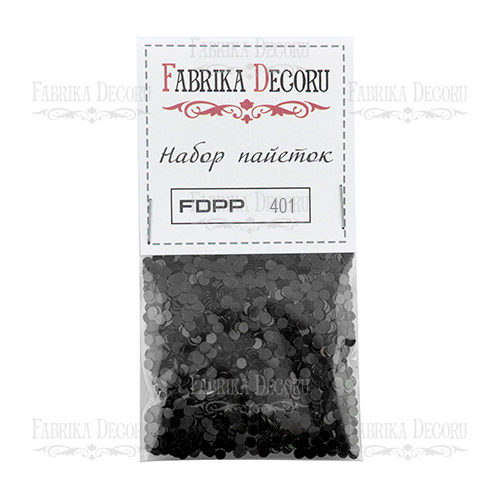 Набор пайеток №401, 4мм, цвет чёрный, Fabrika Decoru
