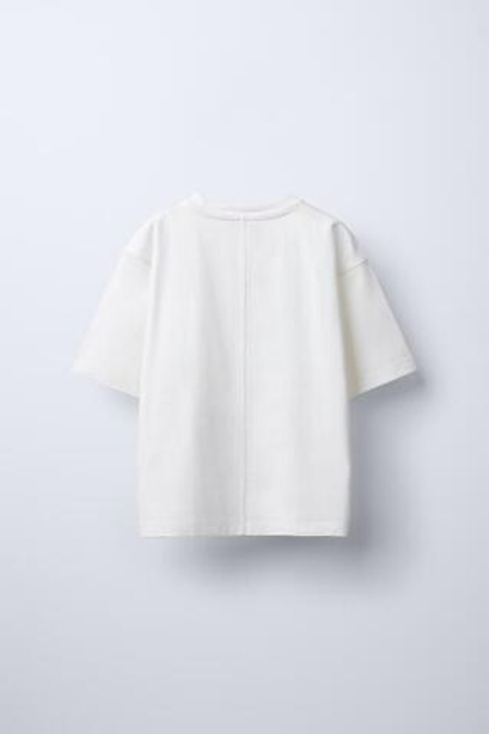 ZARA ФУТБОЛКА С НАДПИСЬЮ, ЭКРЮ
