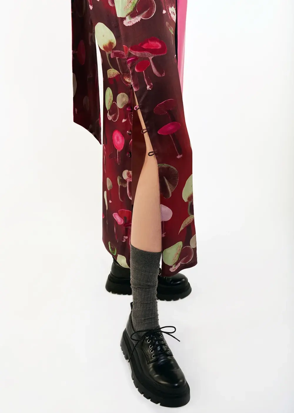 Платье «Грибы», бордовый