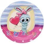 Тарелка бумажная 18 см в наборе 10 шт «День рождения» Зайка