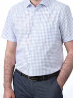 Сорочка мужская VESTER короткий рукав, клетка, хлопок, пэ 860141 46