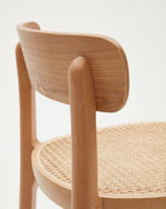 Барный стул Romane из бука с натуральной отделкой шпона ясеня и сиденьем из ротанга