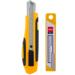 Набор DELI нож канцелярский 18 мм + лезвия, усиленный, прорезиненная ручка, блистер