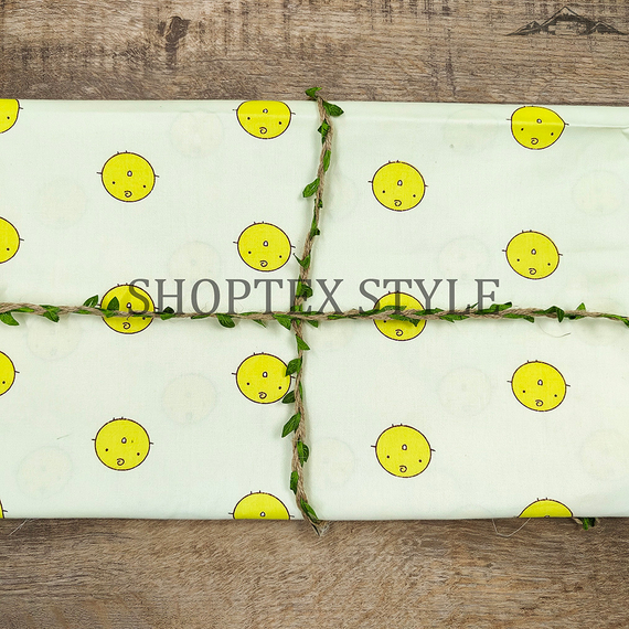 Сатин &quot;Детство-полумесяц&quot; | ш.150 см | 110 г/м² | хлопок-100%