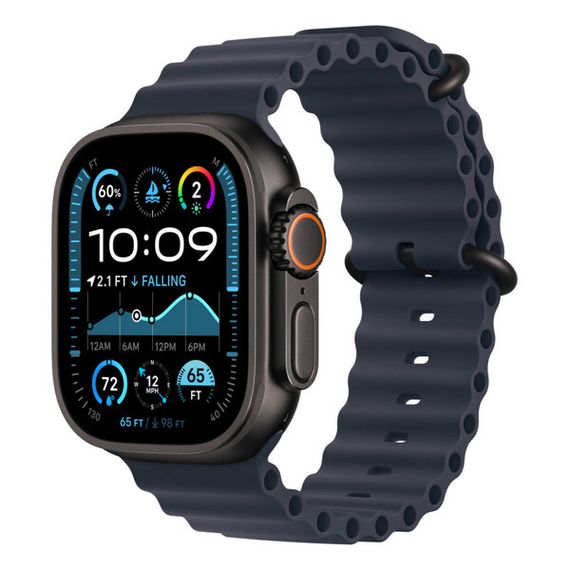 Apple Watch Ultra 2 GPS + Cellular, 49mm, черный титан, ремешок Ocean темно-синего цвета (2024)