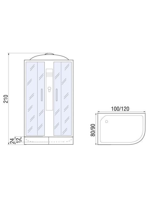 Душевая кабина River Desna 120x90 МТ L 10000002994 с поддоном