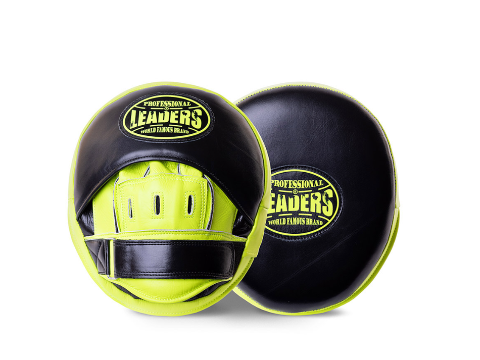 Лапы тренерские LEADERS BIG-AIR BK/GN (ONE, кожа, черный/зеленый)