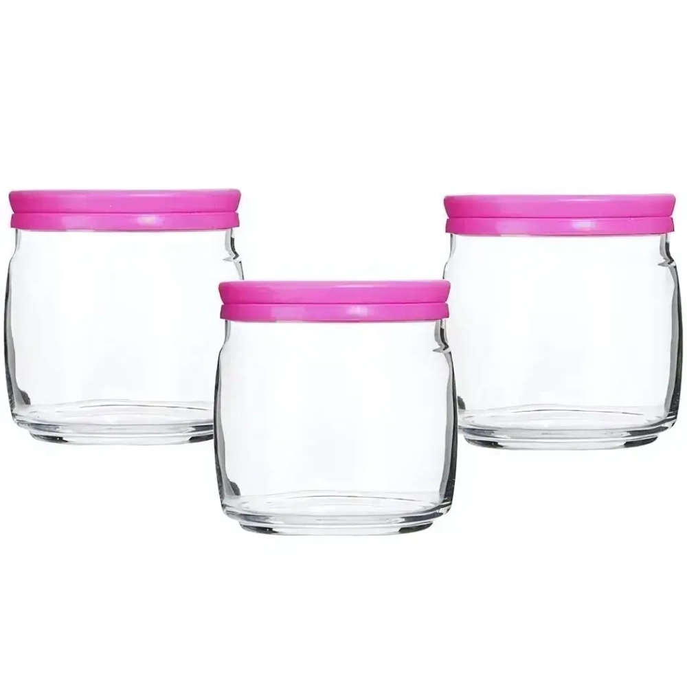 Банка CESNI 3 шт. 500 мл с розовой пласт.крышками