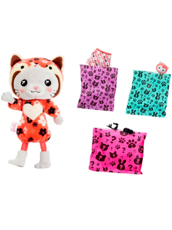 Кукла Барби Cutie Reveal Mini Котик-красная панда HRK28