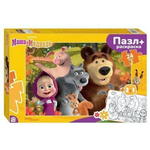 Пазл-maxi 24эл.+ раскраска "Маша и Медведь" (Анимаккорд) (Степ пазл)