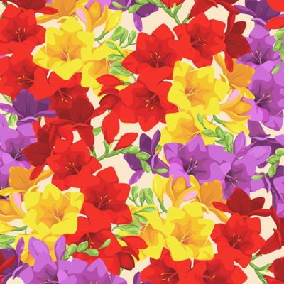 Красивые цветы фрезии. Весенний рисунок