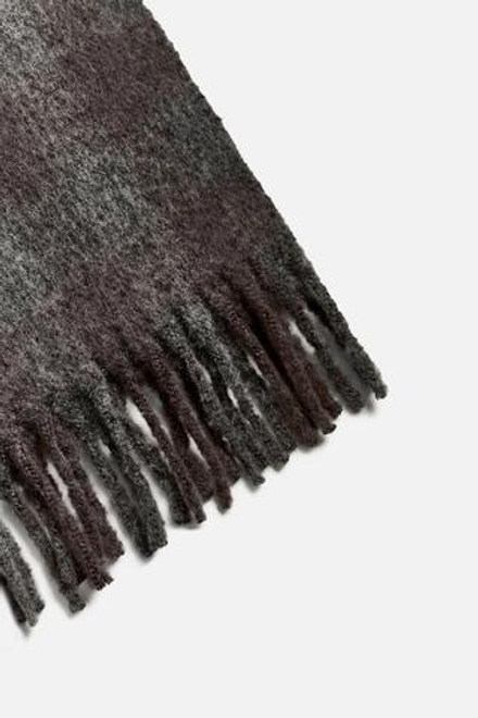 ZARA ШАРФ В КЛЕТКУ, ЧЕРНЫЙ