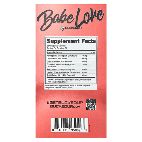 Bucked Up, Babe Love, 60 капсул