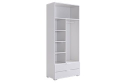 Шкаф двухдверный "Зефир" 120.01,(Белое дерево/Белый(эмаль)