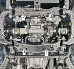 Защита алюминиевая 5 мм Д;ПДф Toyota Land Cruiser Prado 250 Motodor.32532