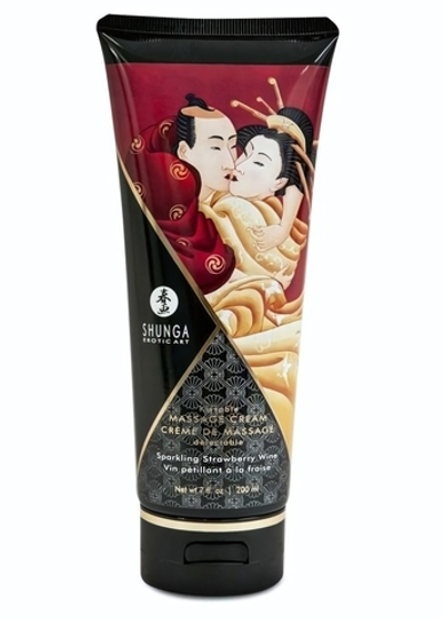 Массажный крем для тела с ароматом клубники и шампанского Sparkling Strawberry Wine - 200 мл.