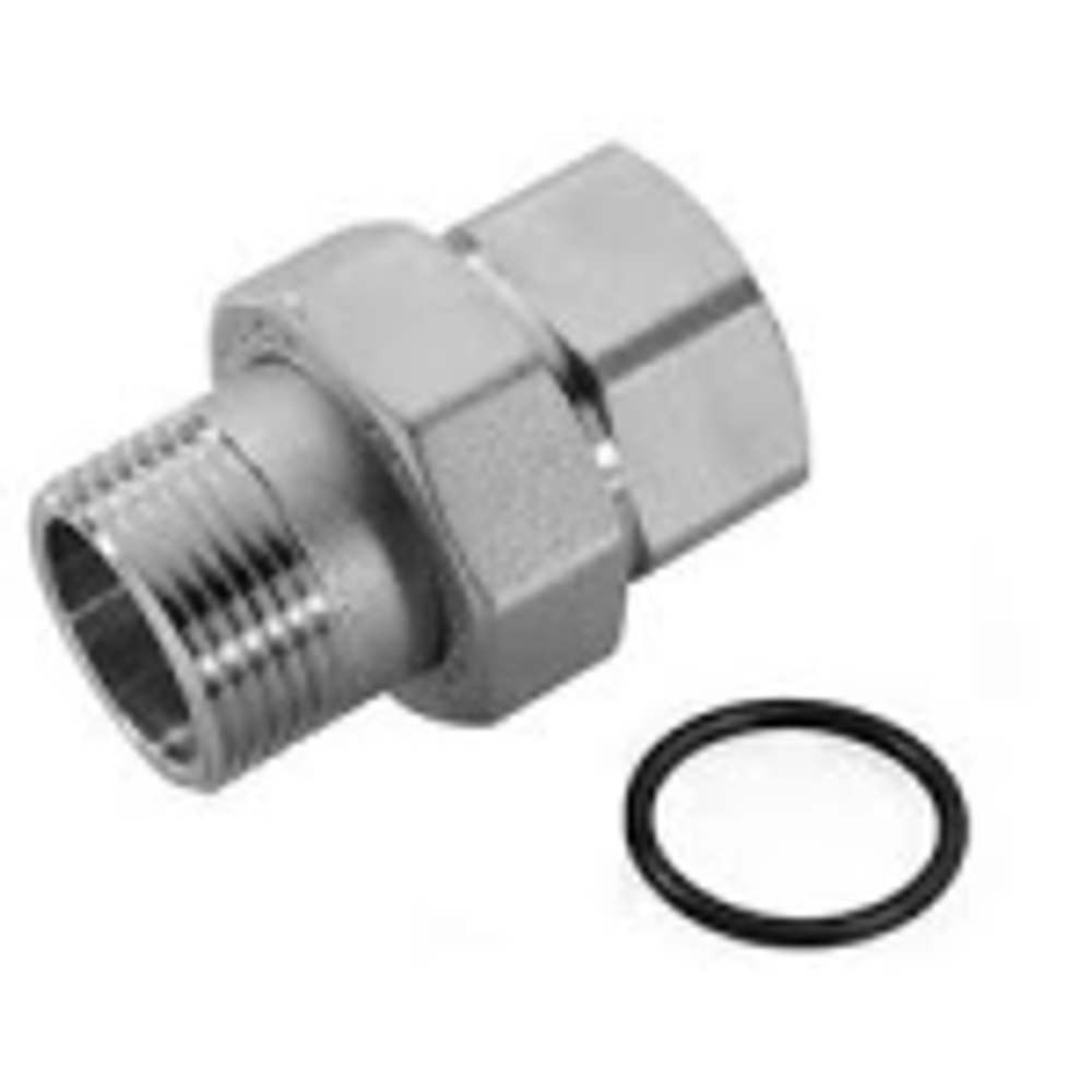 STOUT Разъемное соединение американка  ВН, никелированное, уплотнение под гайкой по плоскости, 1” (2700A1N101000B)