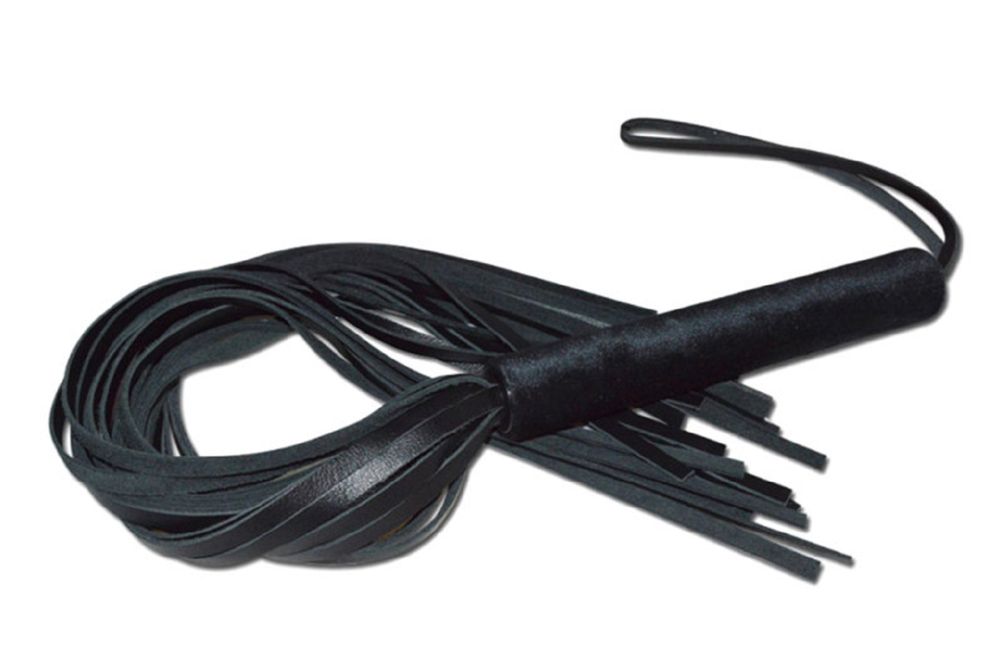 Плеть sitabella чёрная кожа с велюровой рукоятью 63 см