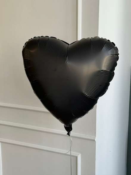 Шар-сердце чёрный фольгированный