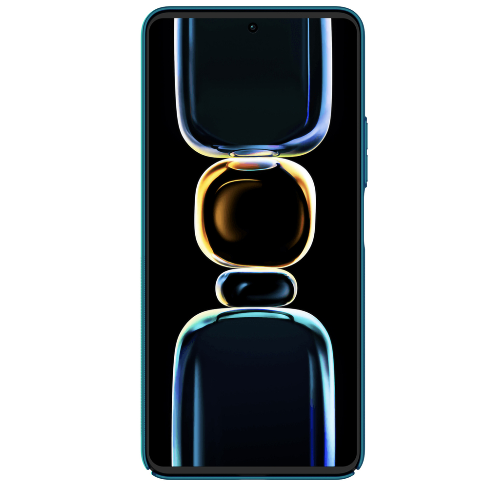 Тонкий жесткий чехол синего цвета (Peacock Blue) от Nillkin для Xiaomi Redmi K60E, серия Super Frosted Shield