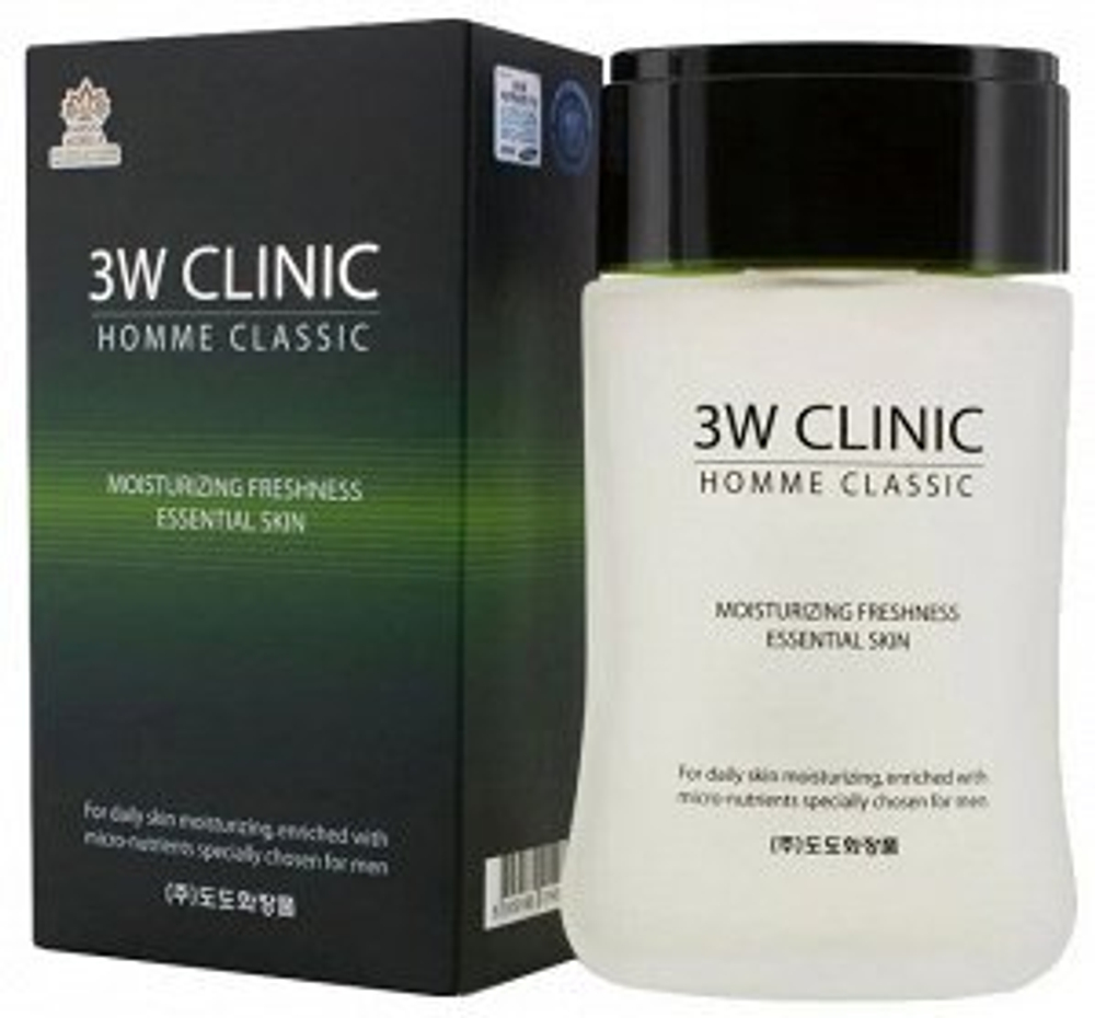 3W CLINIC Лосьон для лица МУЖСКОЙ/УВЛАЖНЕНИЕ И СВЕЖЕСТЬ HOMME Classic Moisturizing Freshness Essen