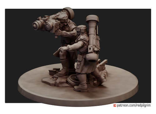 Astra Militarum Tallarn Desert Raiders Талларнские Гвардейцы с Тяжёлой ракетной установкой миниатюра для AOS,Waha, Настольная игра, НРИ, Варгейм, РПГ