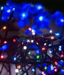 Гирлянда Laitcom кластерная с мини диодами, 2,4м, 220-230V, черный провод, синий (WS-08091501-M)