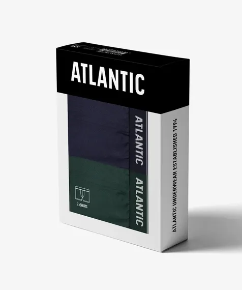 Трусы мужские боксеры (2шт), Atlantic 2RMH-011, темно-синий + зеленый
