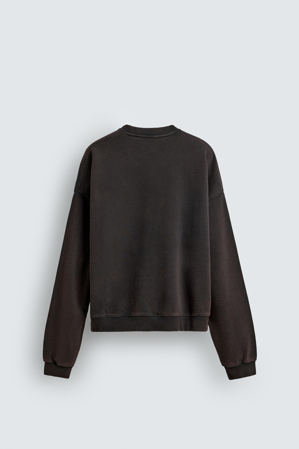 ZARA ТОЛСТОВКА С ЭФФЕКТОМ ПОТЕРТОСТИ И НАДПИСЬЮ, ЧЕРНЫЙ