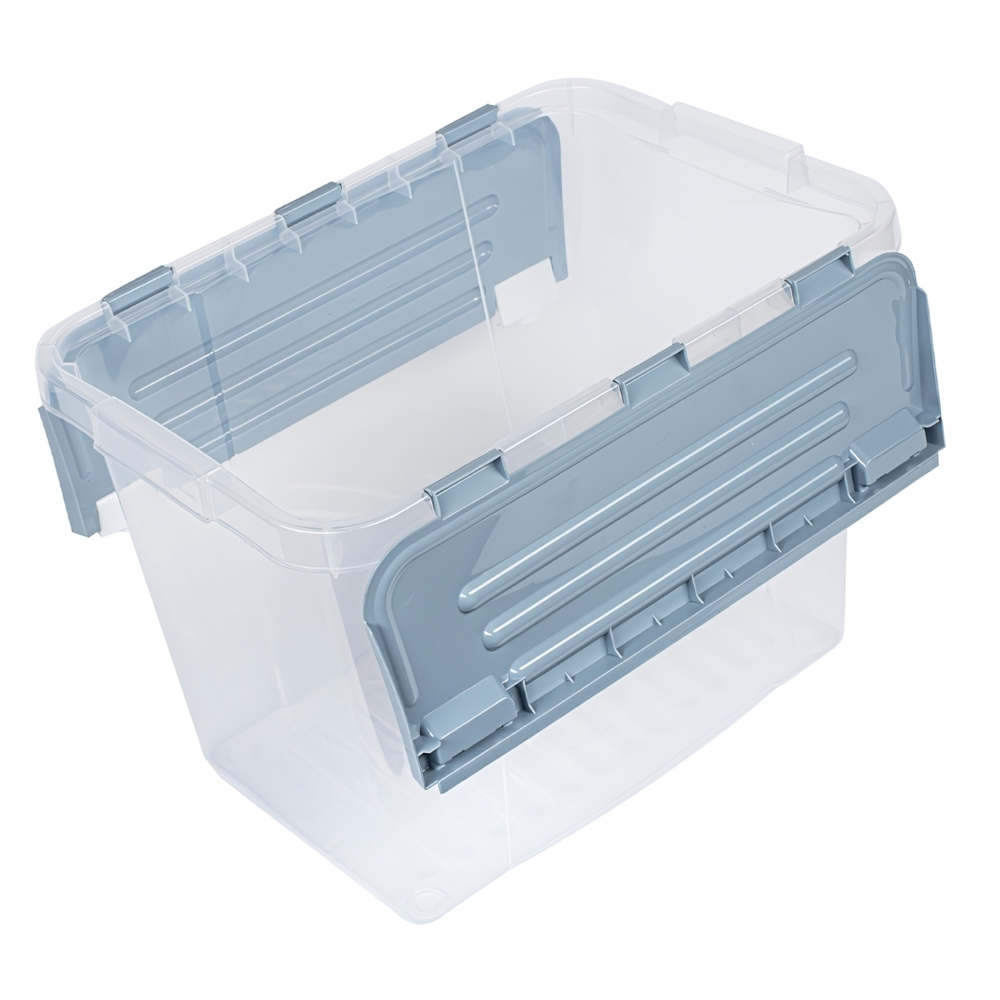 Контейнер для хранения VERDE LEON 26л с распашными крышками прозрачный