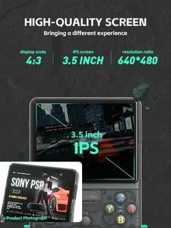 Игровая приставка консоль портативная R36S-прозрачный-черный-64 ГБ