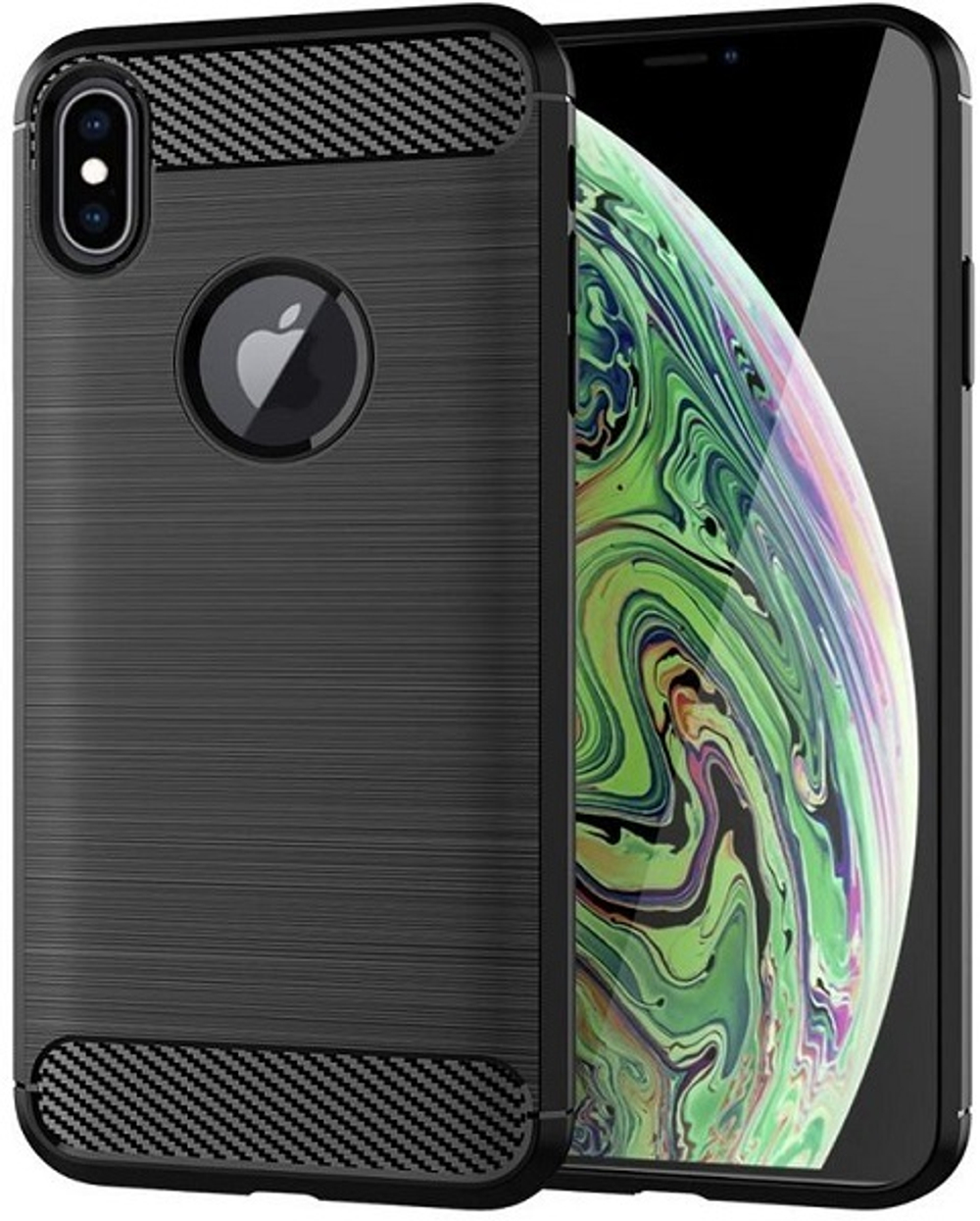 Чехол для iPhone XS Max цвет Black (черный), серия Carbon от Caseport