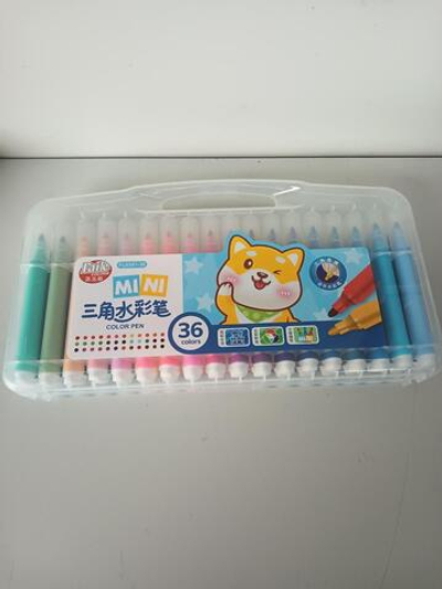 Фломастеры "Корги" в чемоданчике 36 цветов трехгранные смываемые