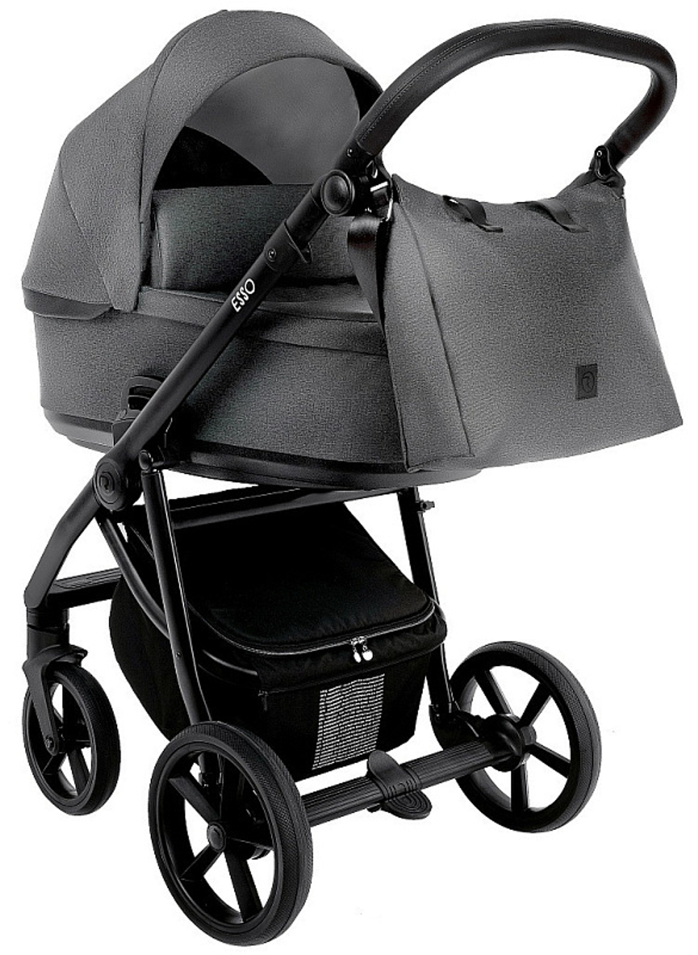 Детская коляска Roan Esso 2025 3 в 1 с автокреслом Tutis Elo Lux EduSky Grey ESS114/1 Grey/Black