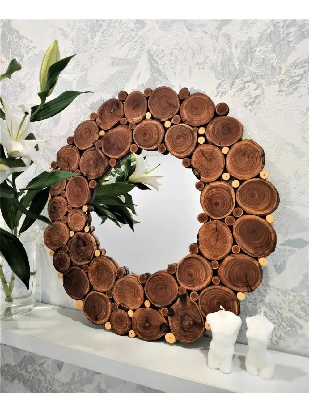 Зеркало настенное напольное круглое/ интерьерное