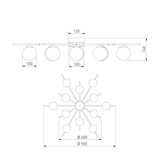 302001/12 / светильник потолочный / латунь Smart